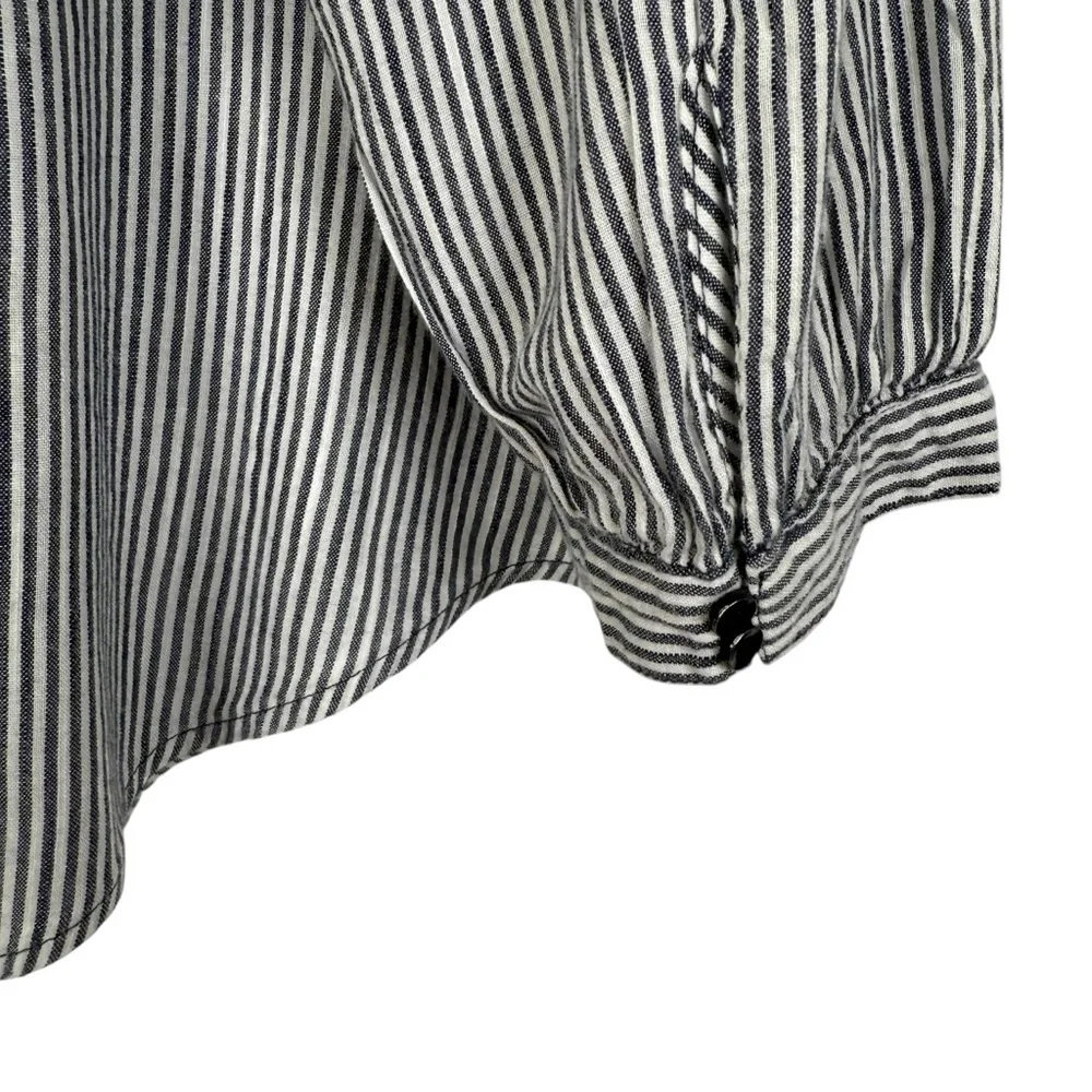 St. John’s Bay Navy Blue White Stripe Peasant Blouse – Size L